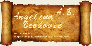 Angelina Beoković vizit kartica